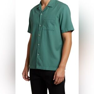 GAP Green Linen Button Down Shirt Size Large P2P 25”
